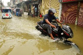 BANGLADESH-DHAKA-MONSOON-WATERLOGGING