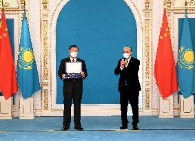 KAZAKHSTAN-CHINA-XI JINPING-ORDER OF THE GOLDEN EAGLE