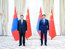 UZBEKISTAN-SAMARKAND-CHINA-XI JINPING-MONGOLIA-PRESIDENT-MEETING