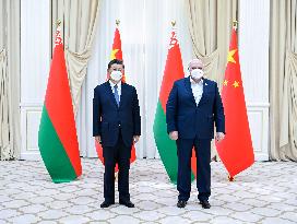 UZBEKISTAN-SAMARKAND-CHINA-XI JINPING-BELARUS-PRESIDENT-MEETING