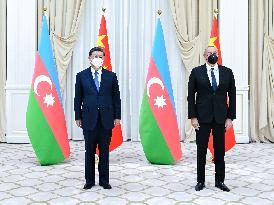 UZBEKISTAN-SAMARKAND-CHINA-XI JINPING-AZERBAIJAN-PRESIDENT-MEETING