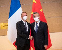 U.S.-NEW YORK-CHINA-WANG YI-FRENCH PRESIDENT'S DIPLOMATIC COUNSELOR-MEETING