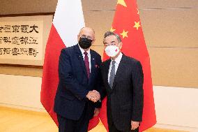U.S.-NEW YORK-CHINA-WANG YI-POLAND-FM-MEETING