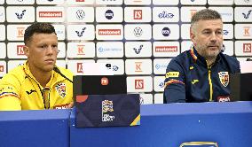 Finnish national team press conference about the UEFA Nations League football match Finland vs Romania