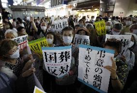 Protest against Abe state funeral