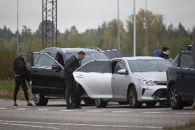 Crossings from Russia at the Vaalimaa border station in Finland