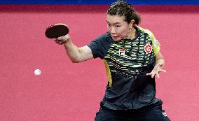 (SP)CHINA-CHENGDU-TABLE TENNIS-ITTF WORLD TEAM CHAMPIONSHIPS FINALS-WOMEN'S TEAMS-GROUP 3-HKG VS ITA