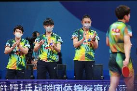 (SP)CHINA-CHENGDU-TABLE TENNIS-ITTF WORLD TEAM CHAMPIONSHIPS FINALS-MEN'S TEAMS-JPN VS ROU (CN)
