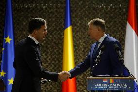 ROMANIA-CINCU-PRESIDENT-THE NETHERLANDS-PM-MEETING