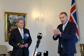 President Sauli Niinistö and his spouse Jenni Haukio on a state visit to Iceland