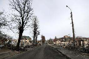 Destruction in Bucha near Kyiv