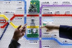 Subway route map made of Lego blocks