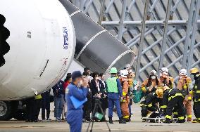 Drill for plane accident at Haneda airport