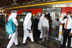 PAKISTAN-LAHORE-CHINA-CPEC-ORANGE LINE METRO TRAIN-CONVENIENCE