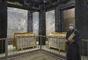 Wall paintings in Golden Hall of Horyuji Temple