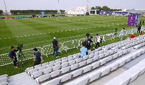 Football: Japan's training facility in Doha