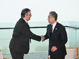 INDONESIA-BALI-CHINA-WANG YI-MEXICO-EBRARD-MEETING