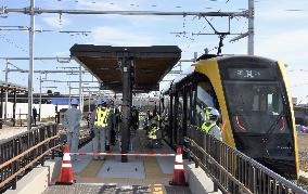 LRT train test-runs in Utsunomiya