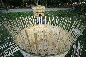 INDIA-ASSAM-NAGAON-DAILY LIFE-BAMBOO BASKETS