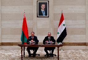 SYRIA-DAMASCUS-PM-BELARUS-PM-MEETING