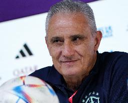 (SP)QATAR-DOHA-FOOTBALL-FIFA WORLD CUP-GROUP G-BRAZIL-PRESS CONFERENCE