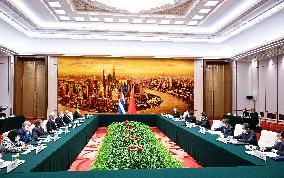 CHINA-BEIJING-LI ZHANSHU-CUBA-PRESIDENT-MEETING (CN)