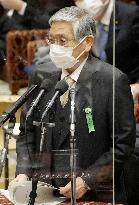 BOJ chief Kuroda in parliament