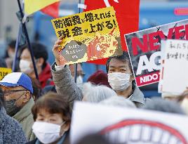 Protest against raising Japan's defense spending