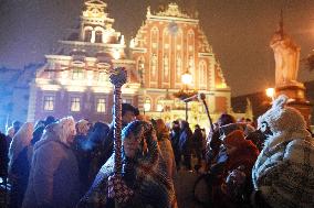 LATVIA-RIGA-WINTER SOLSTICE-CELEBRATION