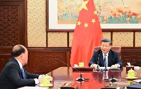 CHINA-BEIJING-XI JINPING-MACAO SAR-HO IAT SENG-MEETING (CN)