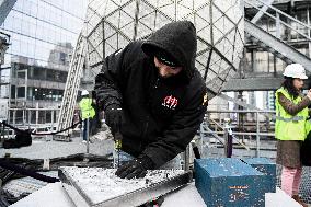 U.S.-NEW YORK-TIMES SQUARE-NEW YEAR'S EVE BALL-PREPARATION