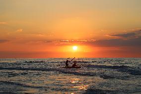 MIDEAST-GAZA CITY-SUNSET