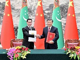 CHINA-BEIJING-XI JINPING-TURKMEN PRESIDENT-TALKS (CN)