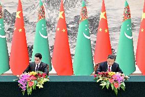 CHINA-BEIJING-XI JINPING-TURKMEN PRESIDENT-TALKS (CN)