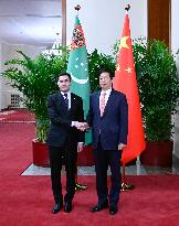 CHINA-BEIJING-LI ZHANSHU-TURKMEN PRESIDENT-MEETING (CN)