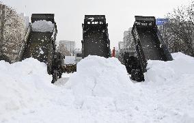 Preparation for Sapporo Snow Festival