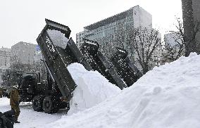 Preparation for Sapporo Snow Festival