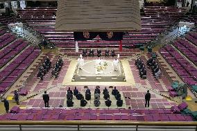 Ritual ahead of New Year Grand Sumo Tournament