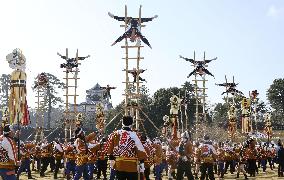 Firefighters' New Year acrobatics event in Japan