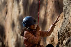 NEPAL-KATHMANDU-VISUALLY IMPAIRED PEOPLE-ROCK CLIMBING