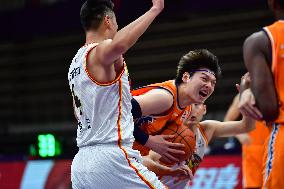 (SP)CHINA-LIAONING-SHENYANG-BASKETBALL-CBA LEAGUE-JILIN NORTHEAST TIGERS VS SHANGHAI SHARKS