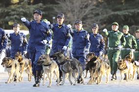 New Year police march in Tokyo