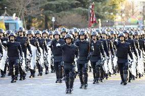 New Year police march in Tokyo