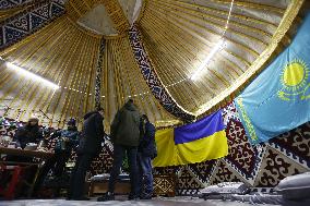 Kazakh yurt in Ukraine's Bucha