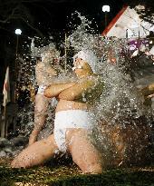 Water-splashing ritual in northern Japan