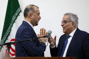 LEBANON-BEIRUT-IRAN-FMS-PRESS CONFERENCE