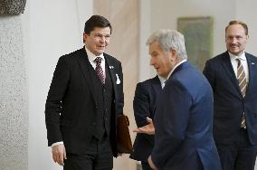 Speaker of the Parliament Andreas Norlen visiting Finland