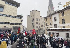 Climate activists in Davos