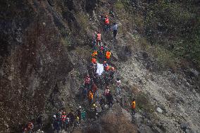NEPAL-POKHARA-PASSENGER PLANE-CRASH SITE-RESCUE