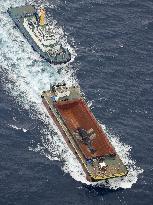 Dead whale in Osaka Bay sunk offshore